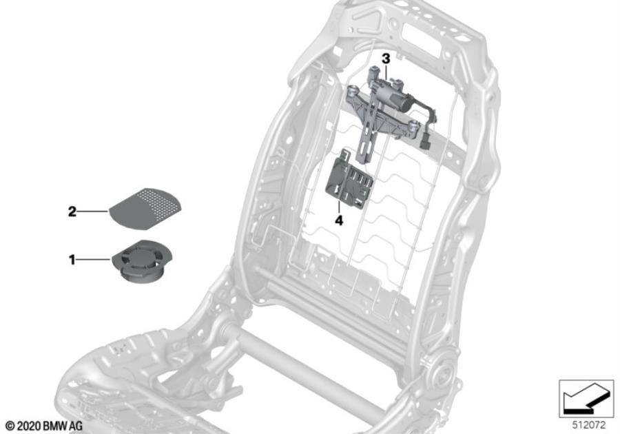 Diagram Seat, front, electrical and motors for your BMW