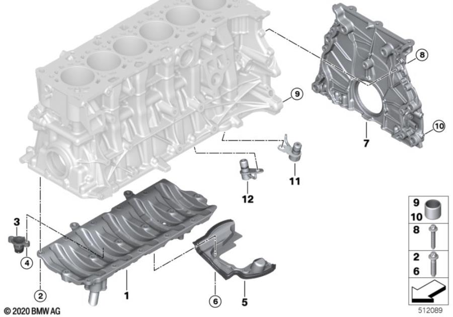 Diagram Engine Block Mounting Parts for your 2016 BMW 640iX   
