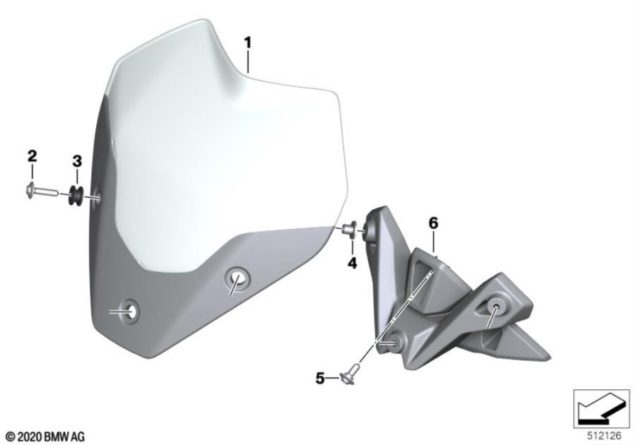 Diagram Windshield / mount for your 2025 BMW S1000R   