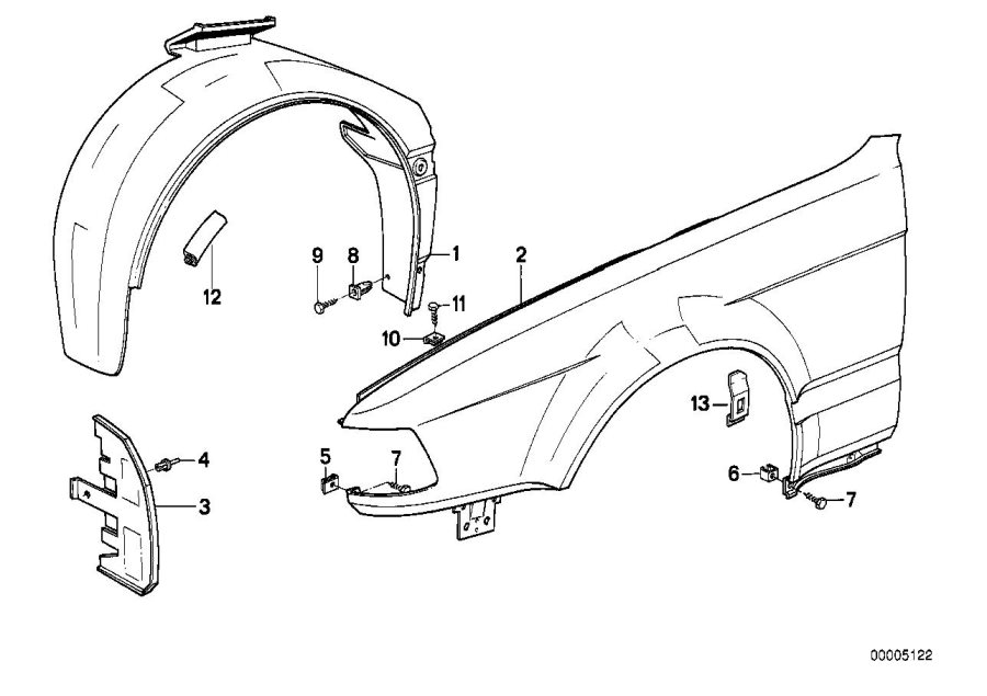 Diagram Front side panel for your 2003 BMW 325Ci Coupe  