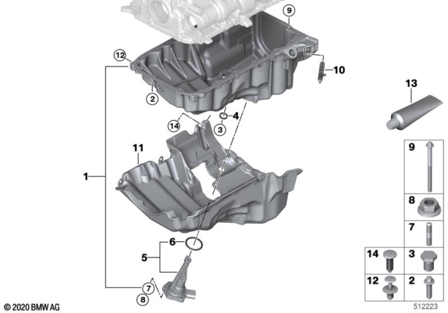 Diagram Oil pan/oil level indicator for your 2006 BMW M6   