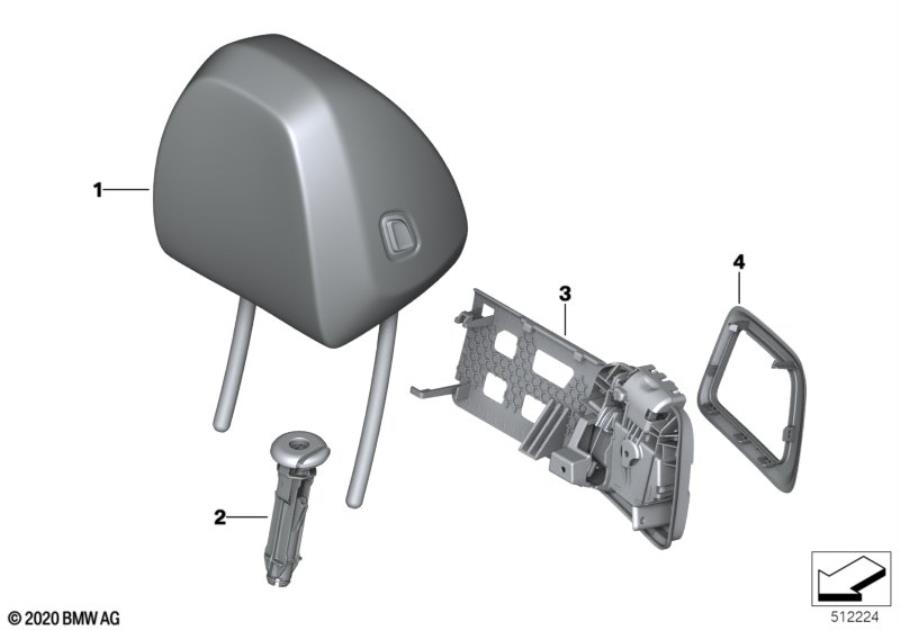 Diagram Seat, front, head restraint for your 2006 BMW M6   