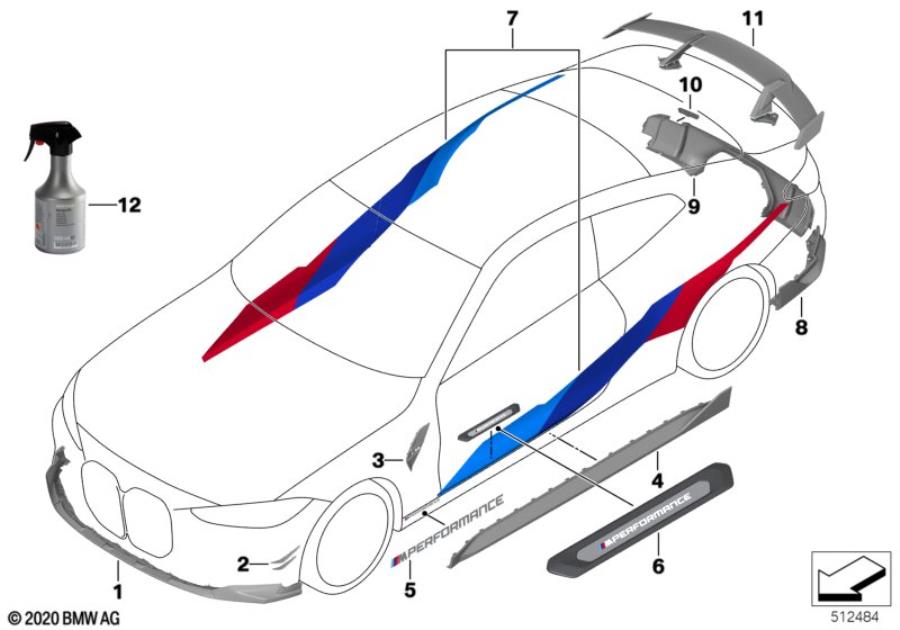 Diagram M Performance aerodynamics acc.parts for your 2022 BMW M3   