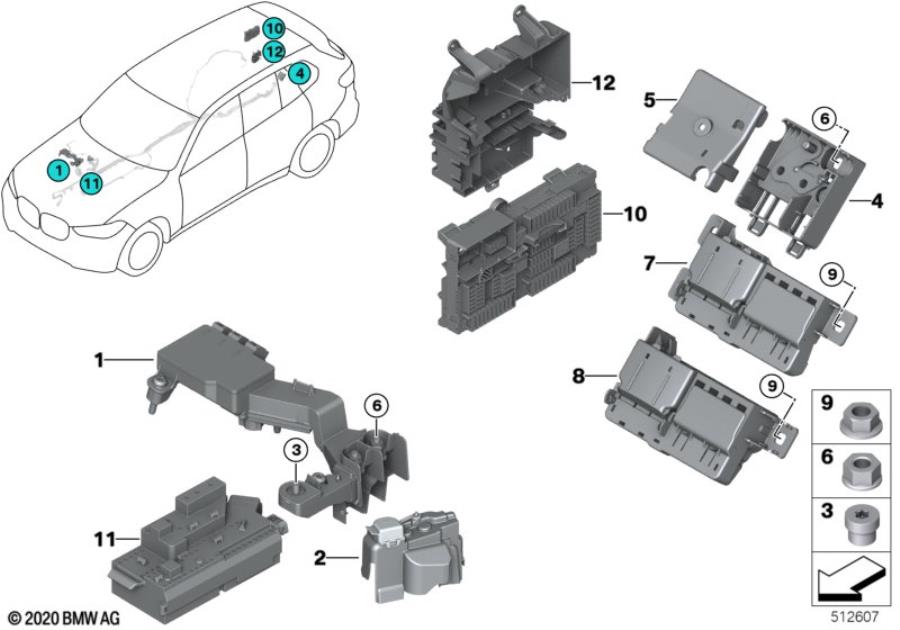 Diagram Power distribution box / B+ distributor for your BMW M6  