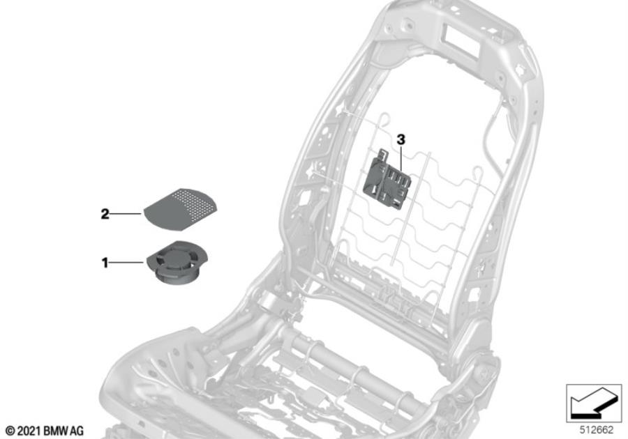 Diagram Seat, front, electrical and motors for your BMW