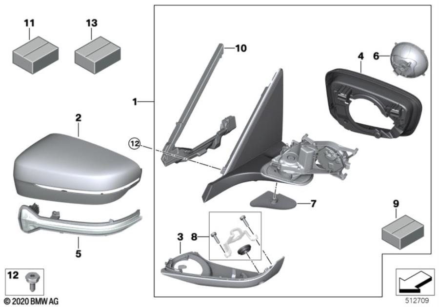 Diagram Exterior mirror M760 for your BMW