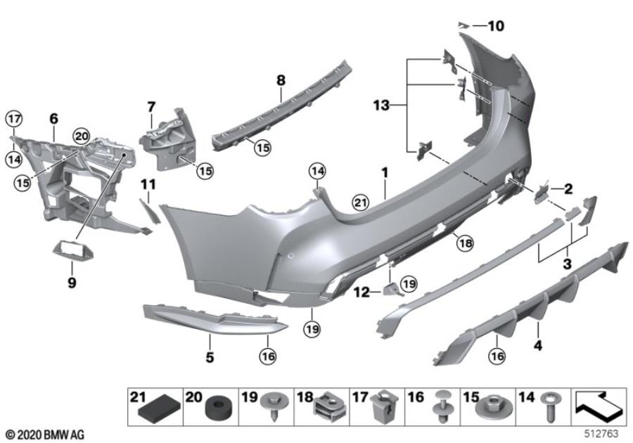 Diagram M Trim, rear for your 2010 BMW M6   