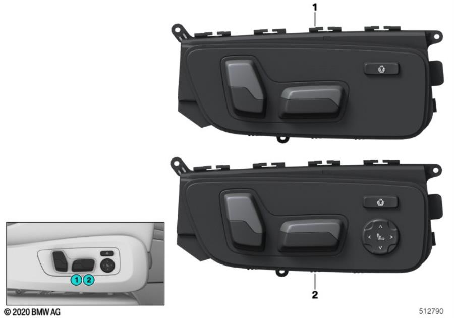 Diagram Switch, seat adjustment for your BMW