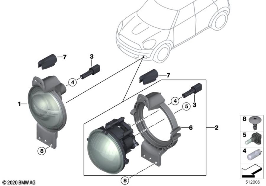 Diagram Fog lights for your MINI