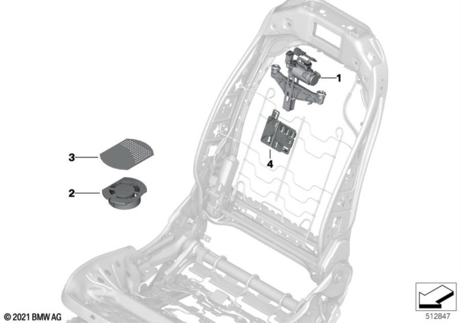 Diagram Seat, front, electrical and motors for your 1998 BMW 540i   