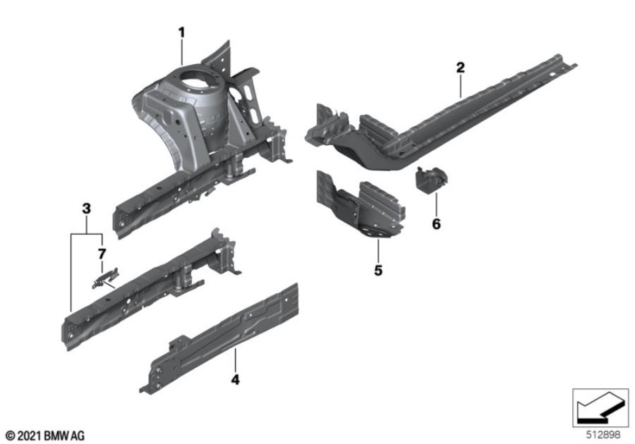 Diagram Wheelhouse/engine support for your 2014 BMW M6   