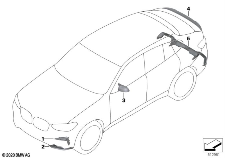 Diagram Retrofit carbon package for your 2014 BMW X6   
