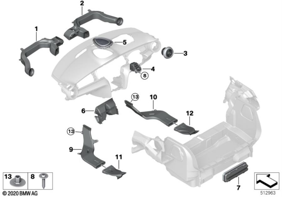 Diagram Air duct for your 2024 MINI Hardtop   