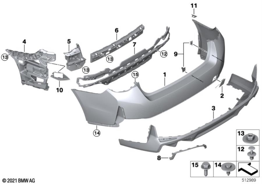 Diagram Trim cover, rear for your BMW