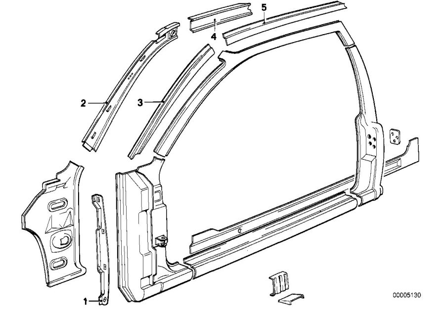 Diagram Single components for body-side frame for your BMW