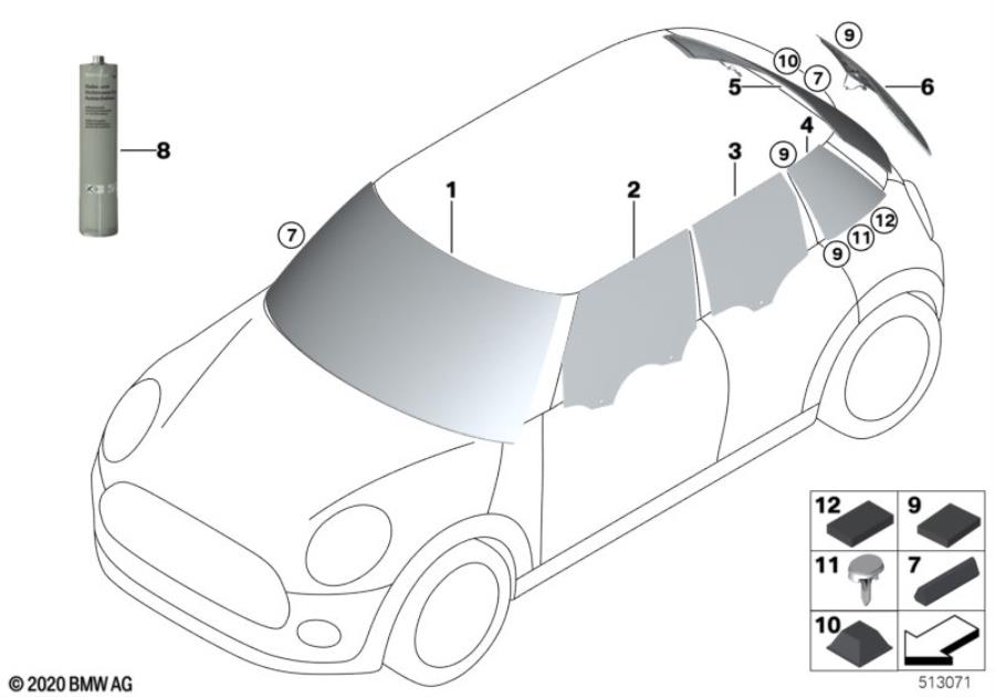 Diagram Glazing for your MINI