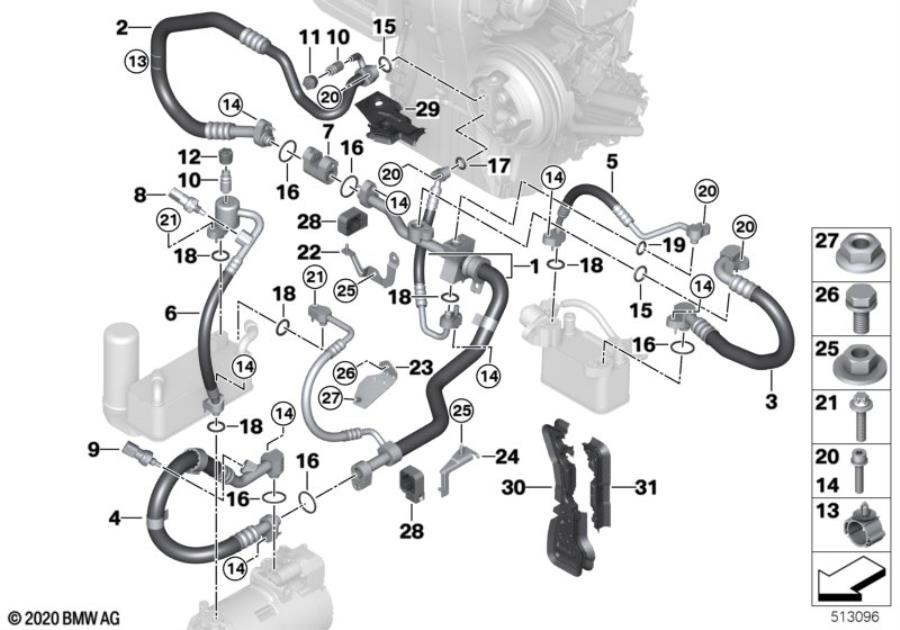 Diagram Coolant lines for your MINI