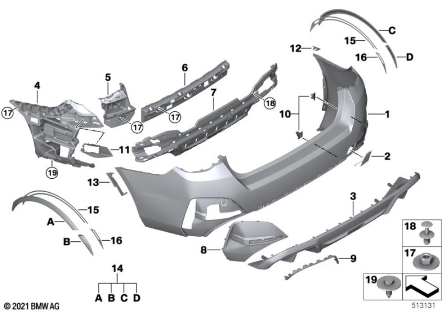 Diagram M Trim, rear for your BMW