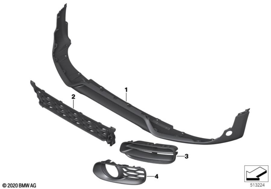 Diagram Trim panel for decor elements front JCW for your MINI