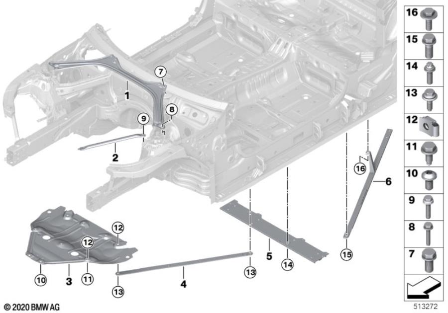 Diagram Reinforcement, body for your 1988 BMW M6   