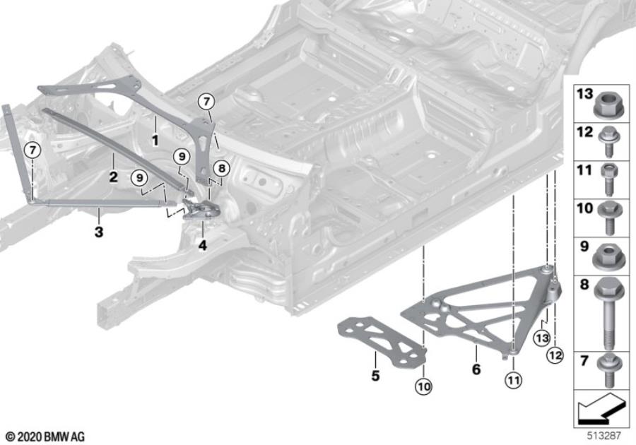Diagram Reinforcement, body for your BMW X2  