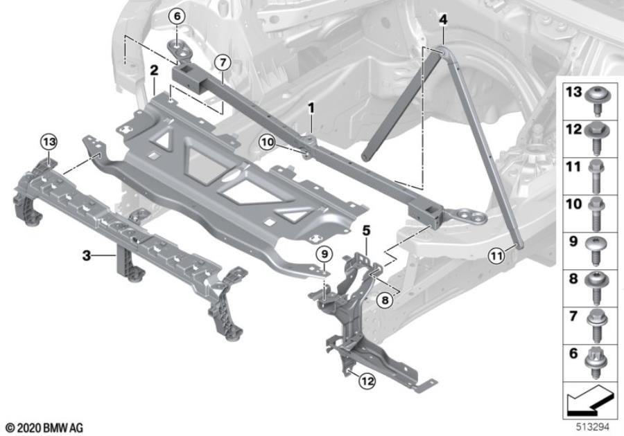 Diagram Front panel for your 2021 BMW M4   