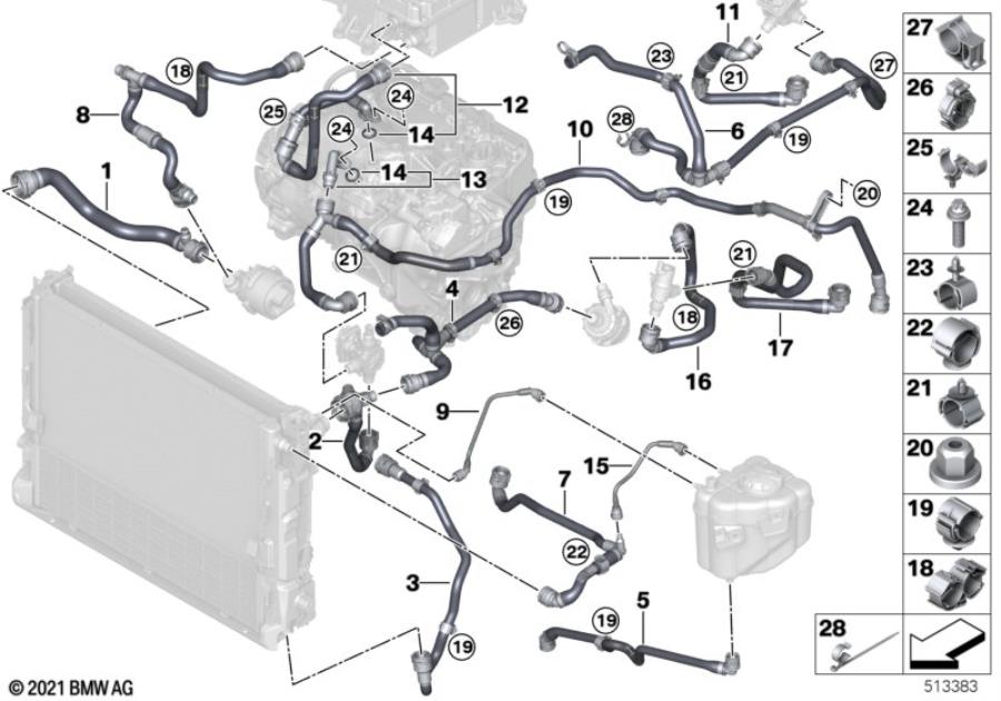 Diagram Coolant circuit electrical machine for your 2010 BMW M6   