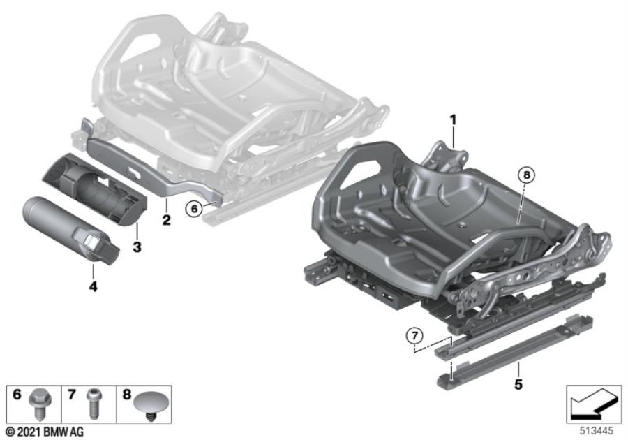 Diagram Seat, front, seat frame, electric for your 2010 BMW M6   