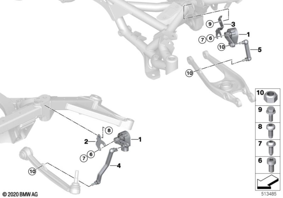 Diagram Headlight vertical aim control sensor for your 2017 BMW 320i   