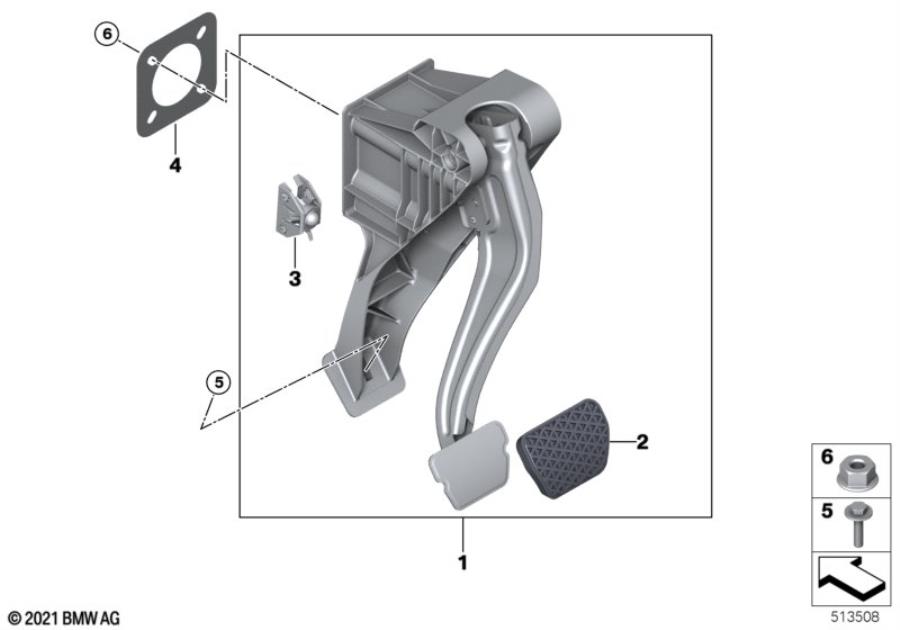 Diagram Pedal assembly, automatic transmission for your 2009 BMW M6   