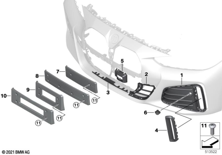 Diagram M trim decor elements, front for your 2020 BMW M240iX   