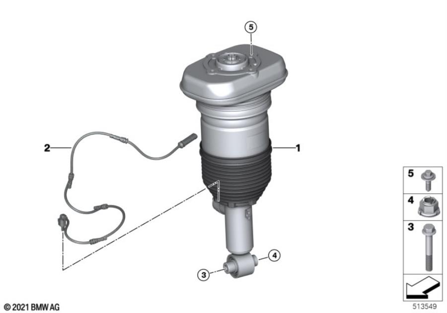 Diagram Air spring strut, rear for your BMW M6  