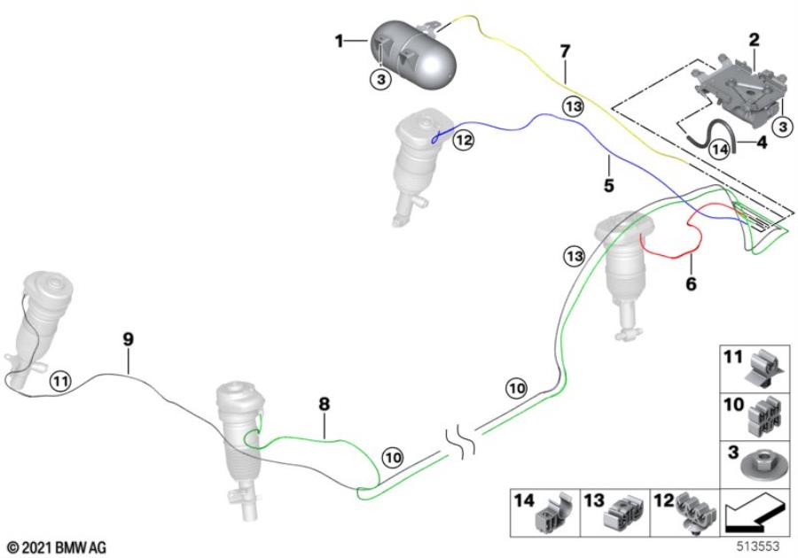 Diagram Levelling device/tubing/attaching parts for your BMW M6  