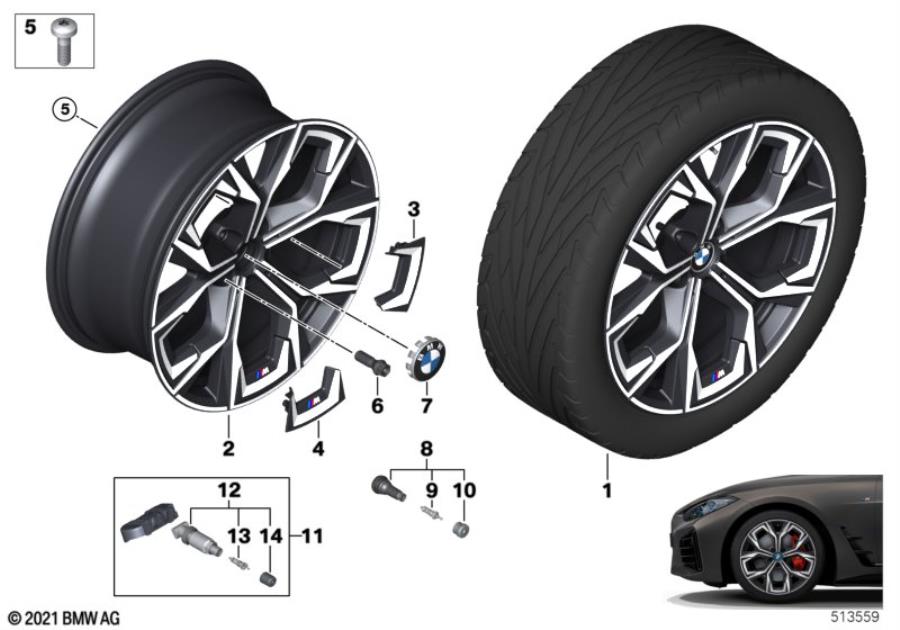 Diagram BMW LA wheel aerodynamics 860M - 19" for your BMW