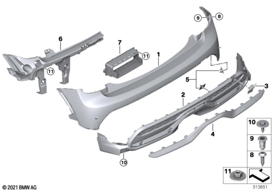 Diagram Trim cover, rear for your MINI