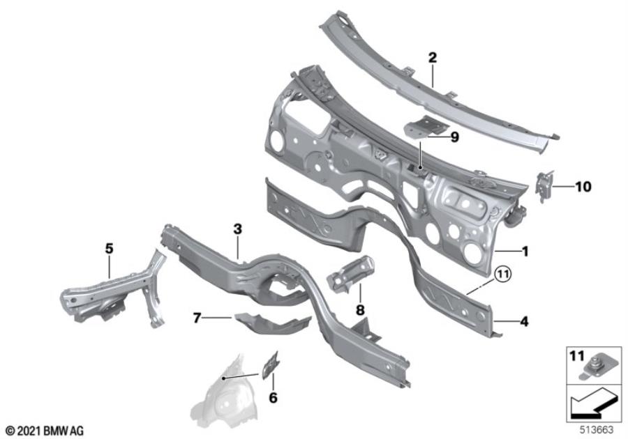 Diagram Splash wall parts for your BMW