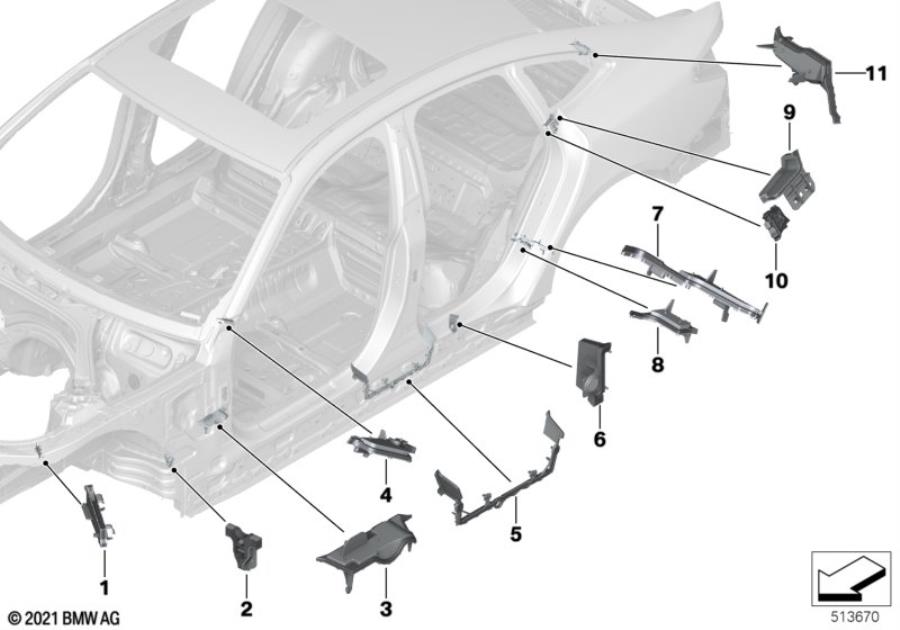 Diagram Cavity sealings for your BMW