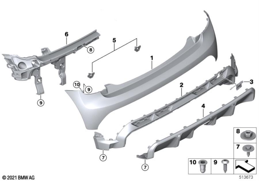 Diagram Aerokit, trim panel, rear for your MINI