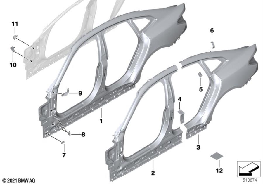 Diagram Body-side frame for your 2006 BMW M6   