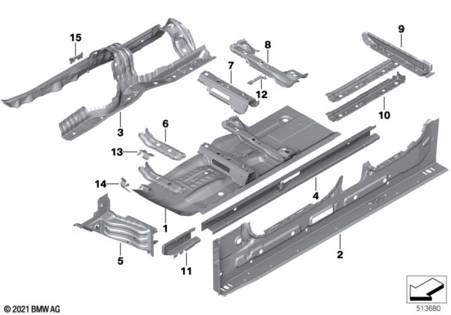 Diagram Partition trunk/Floor parts for your 2015 BMW M6   