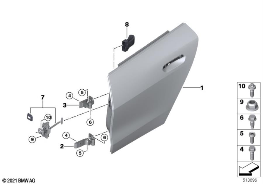 Diagram Rear door - hinge/door brake for your 2016 BMW M6   