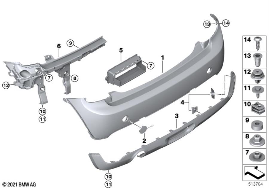 Diagram Trim cover, rear for your MINI