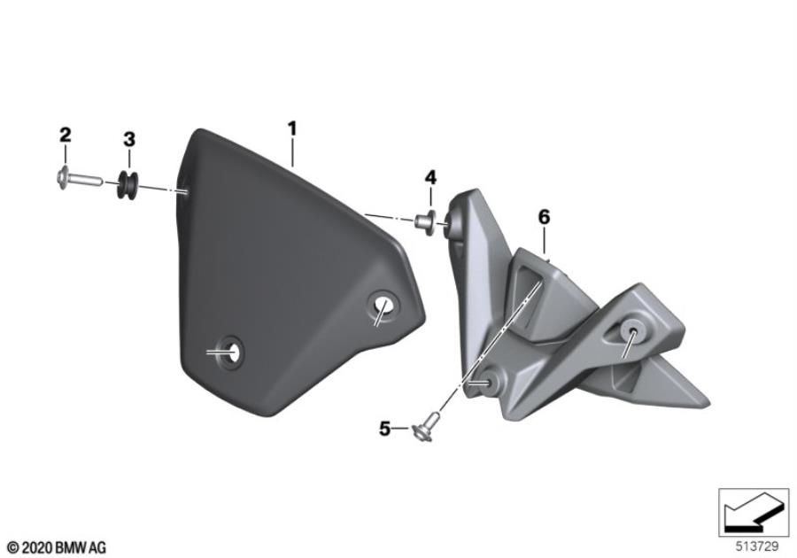 Diagram Slipstream deflector for your 2025 BMW S1000R   