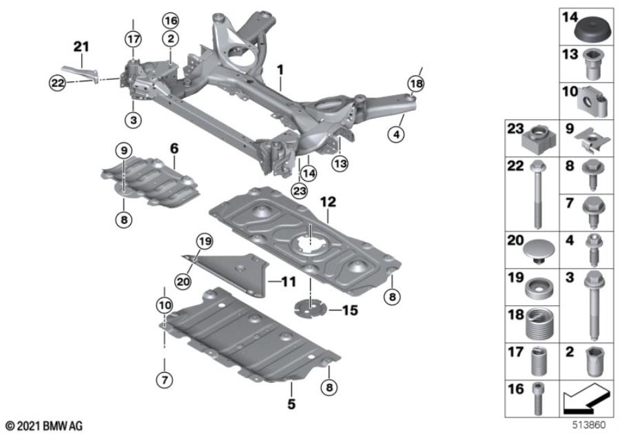 Diagram Front axle support for your 2007 BMW M6   