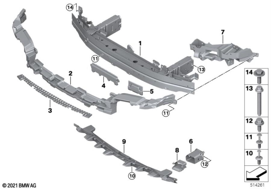 Diagram Carrier, front for your 2009 BMW M6   