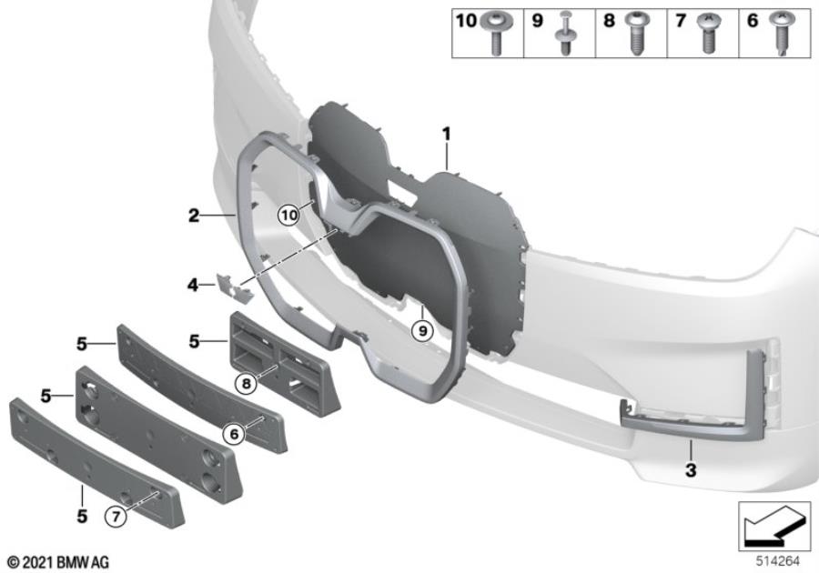 Diagram Trim, decor elements, front for your 2015 BMW M6   