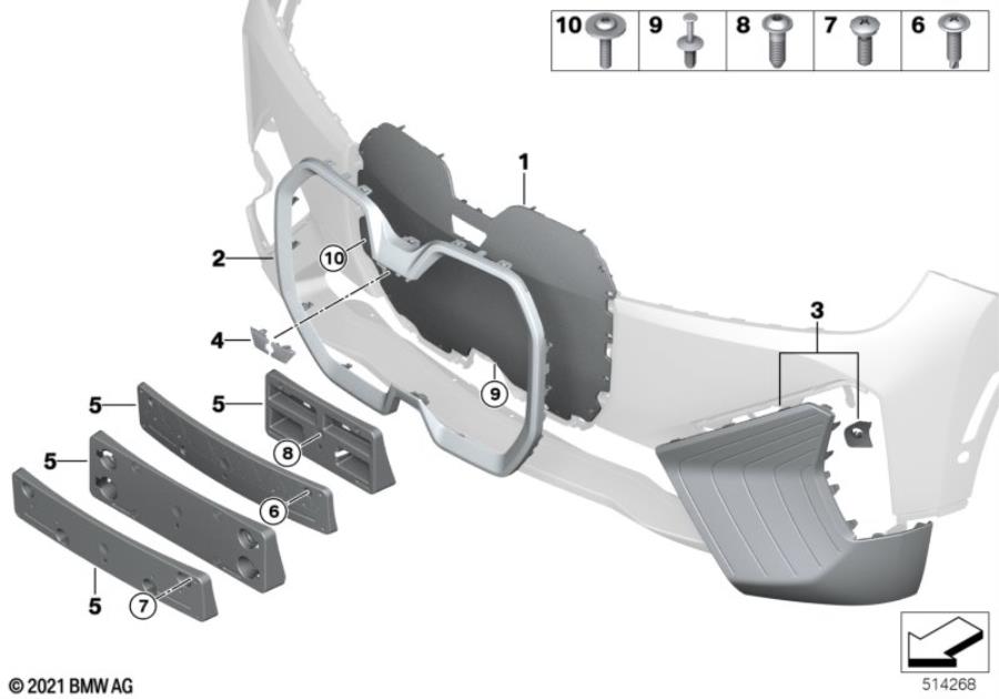 Diagram M trim decor elements, front for your BMW