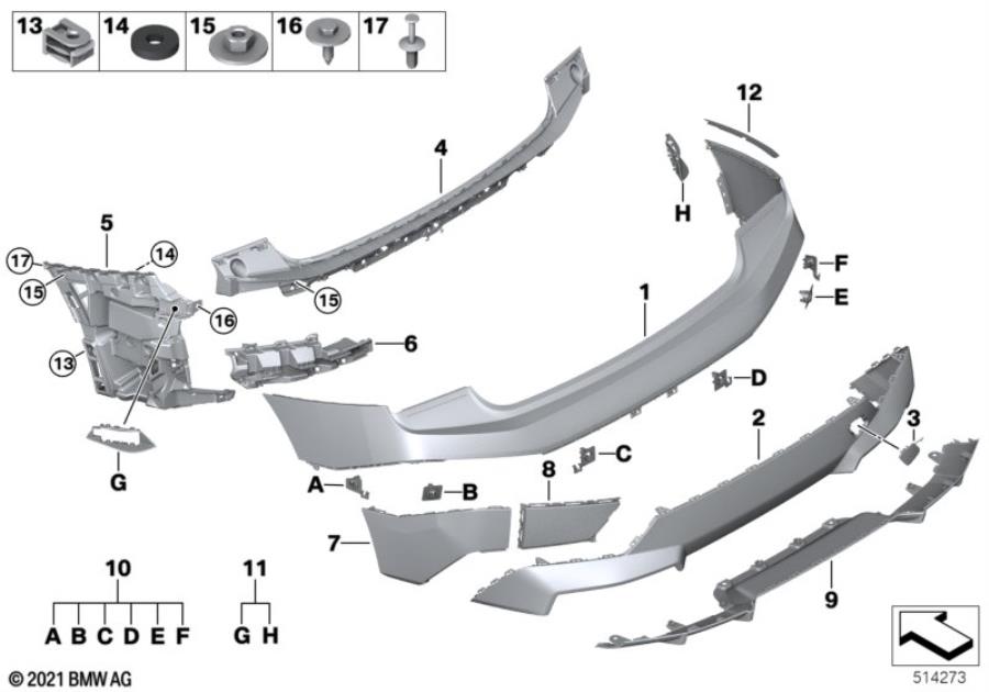 Diagram M Trim, rear for your 2020 BMW M8   