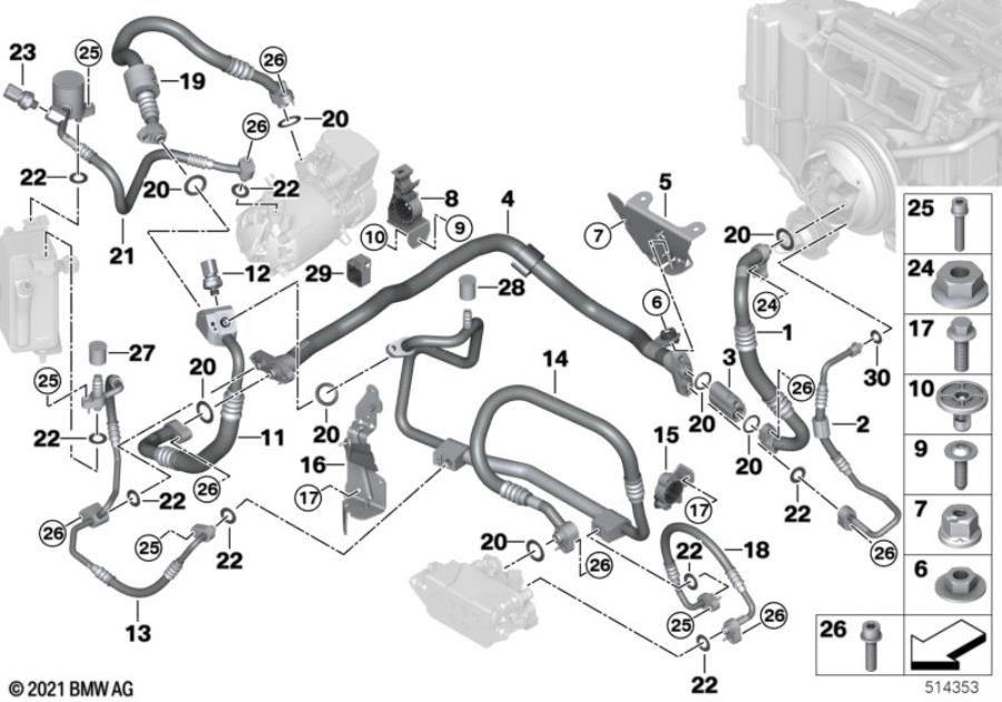 Diagram Coolant lines for your 2000 BMW 330Ci Coupe  