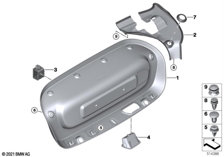 Le diagramme Revetement de couverture de coffre pour votre BMW